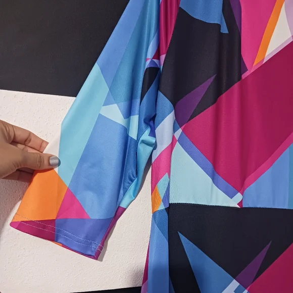 Women Multicolor block tie belted maxi dress - Picture 11 of 13